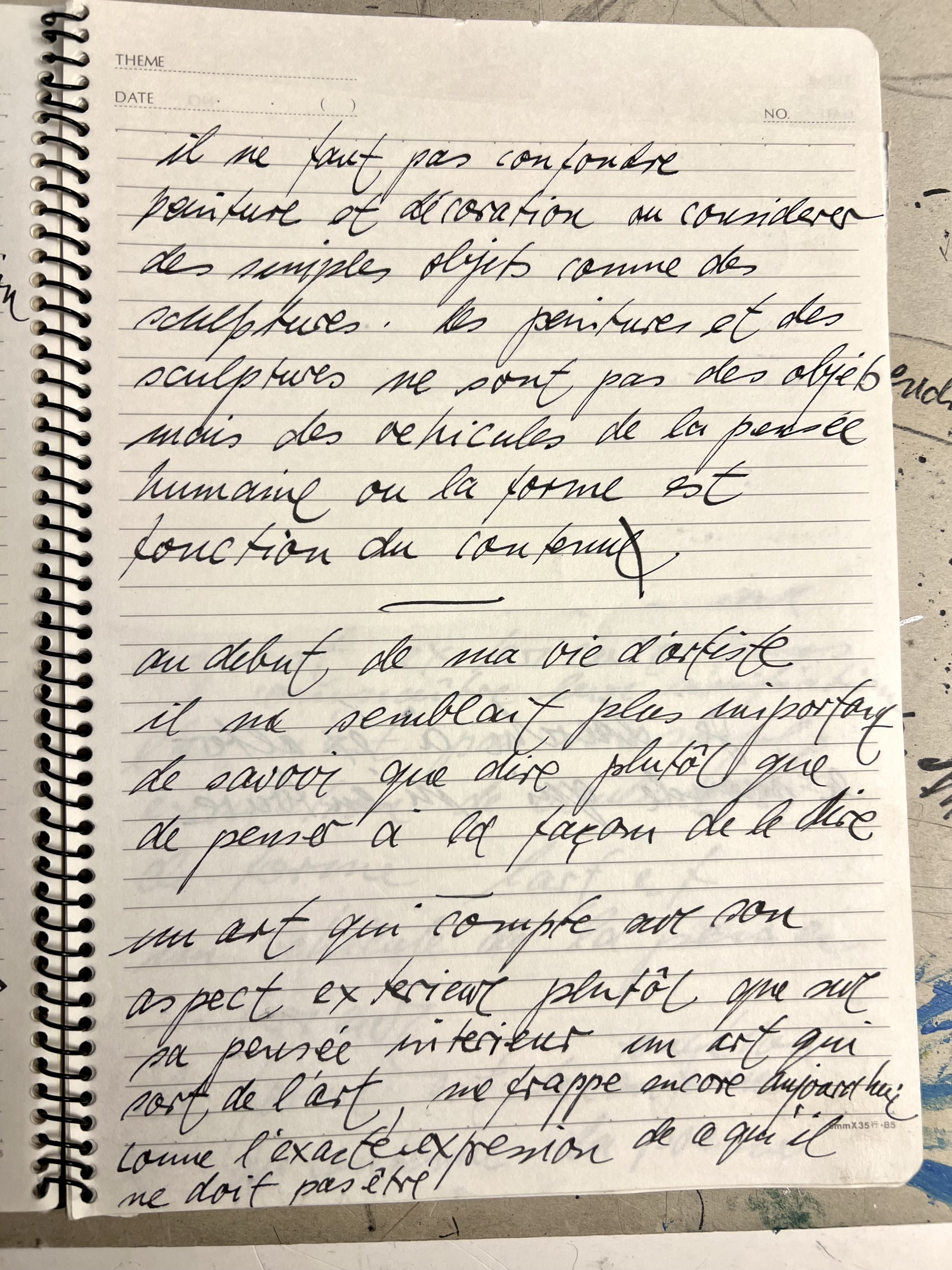 Note manuscrite de Sonja Knapp