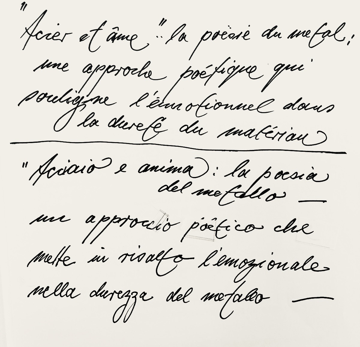 Note manuscrite de Sonja Knapp